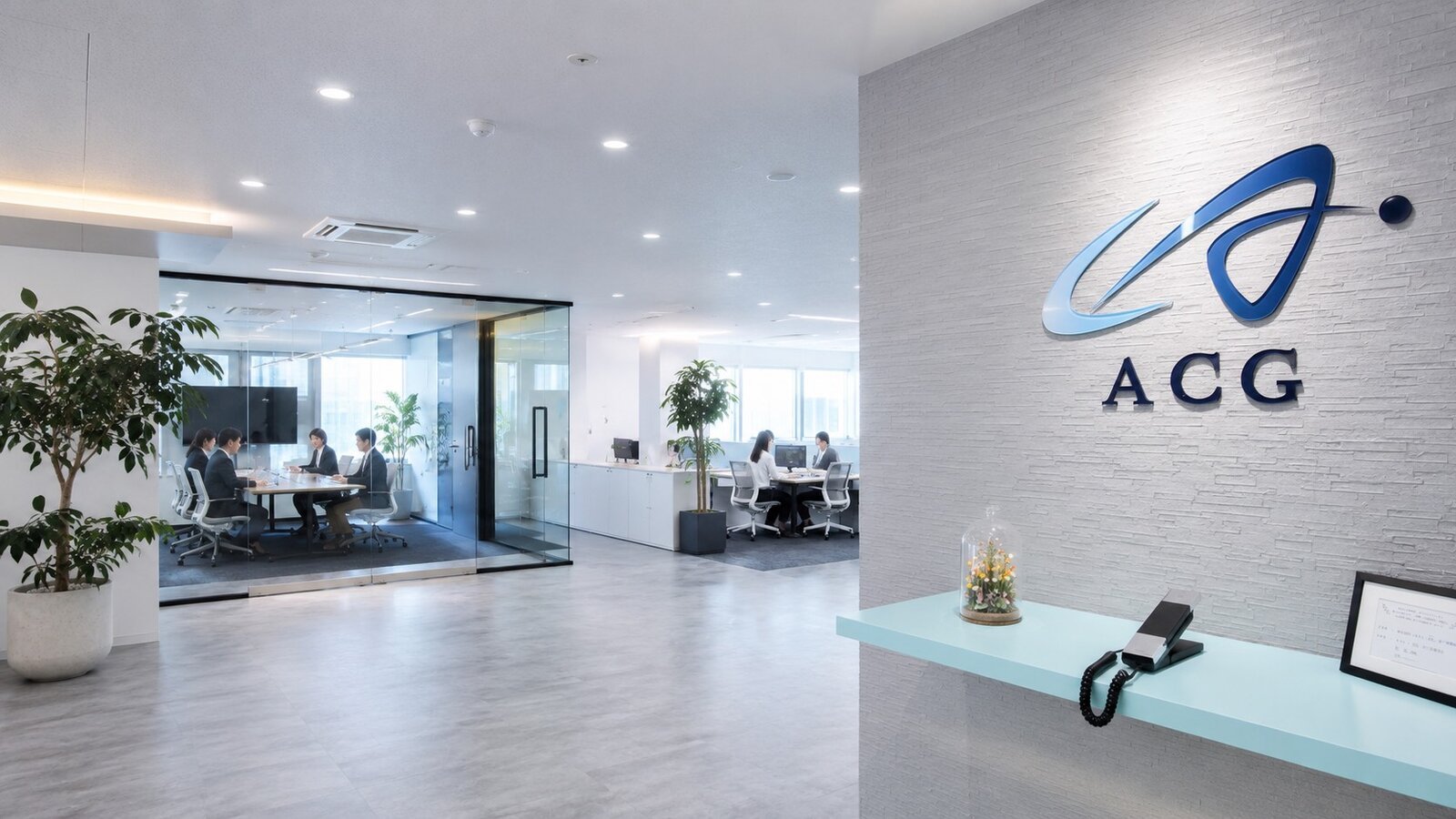 Sảnh lễ tân văn phòng Aquamarine Consulting Group